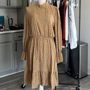 Orniya Dress Gold Multicolor Floral Print Size 12 NWT